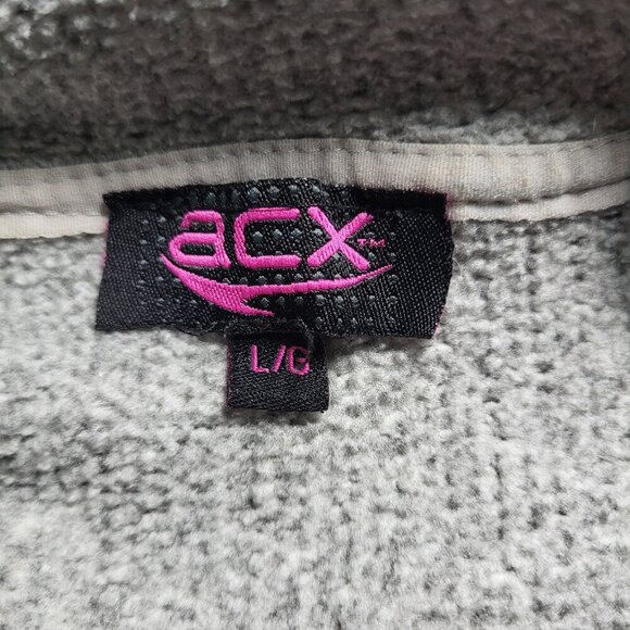 ACX Women's Hoodie Size L Knit Polyester Full Zip Heather Gray - Picture 5 of 9